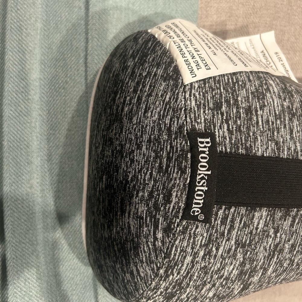Brookstone Charcoal and White Travel Pillow